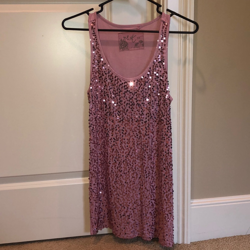 Pink sparkly evening top